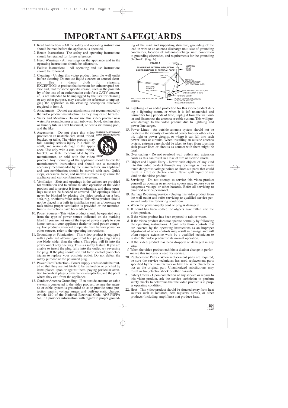 Important safeguards | FUNAI DVC860D User Manual | Page 3 / 44