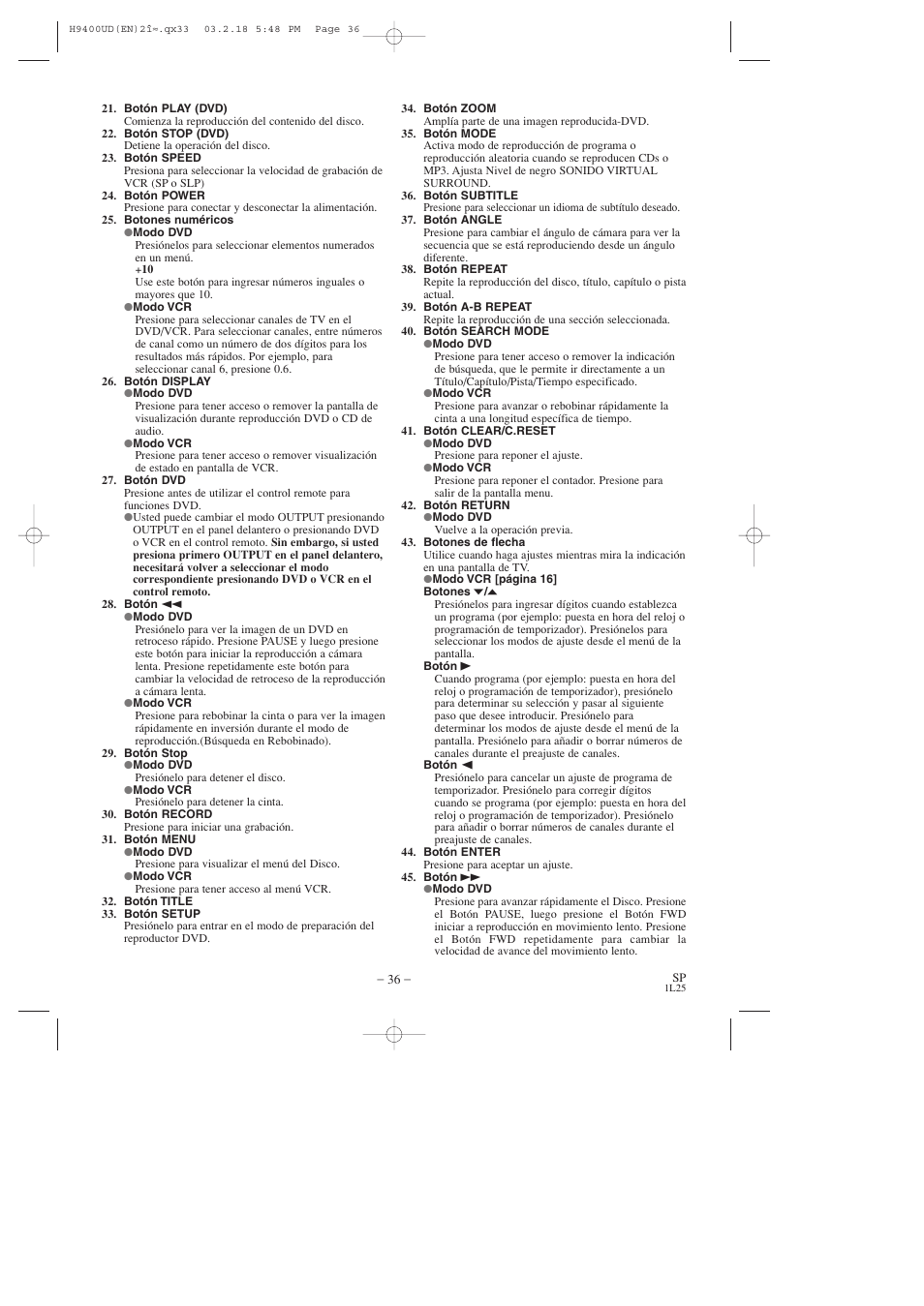 FUNAI DVC860D User Manual | Page 36 / 44