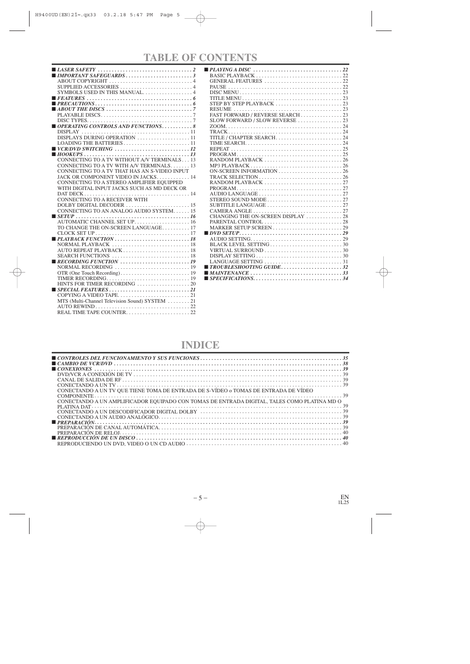 FUNAI DVC860D User Manual | Page 5 / 44