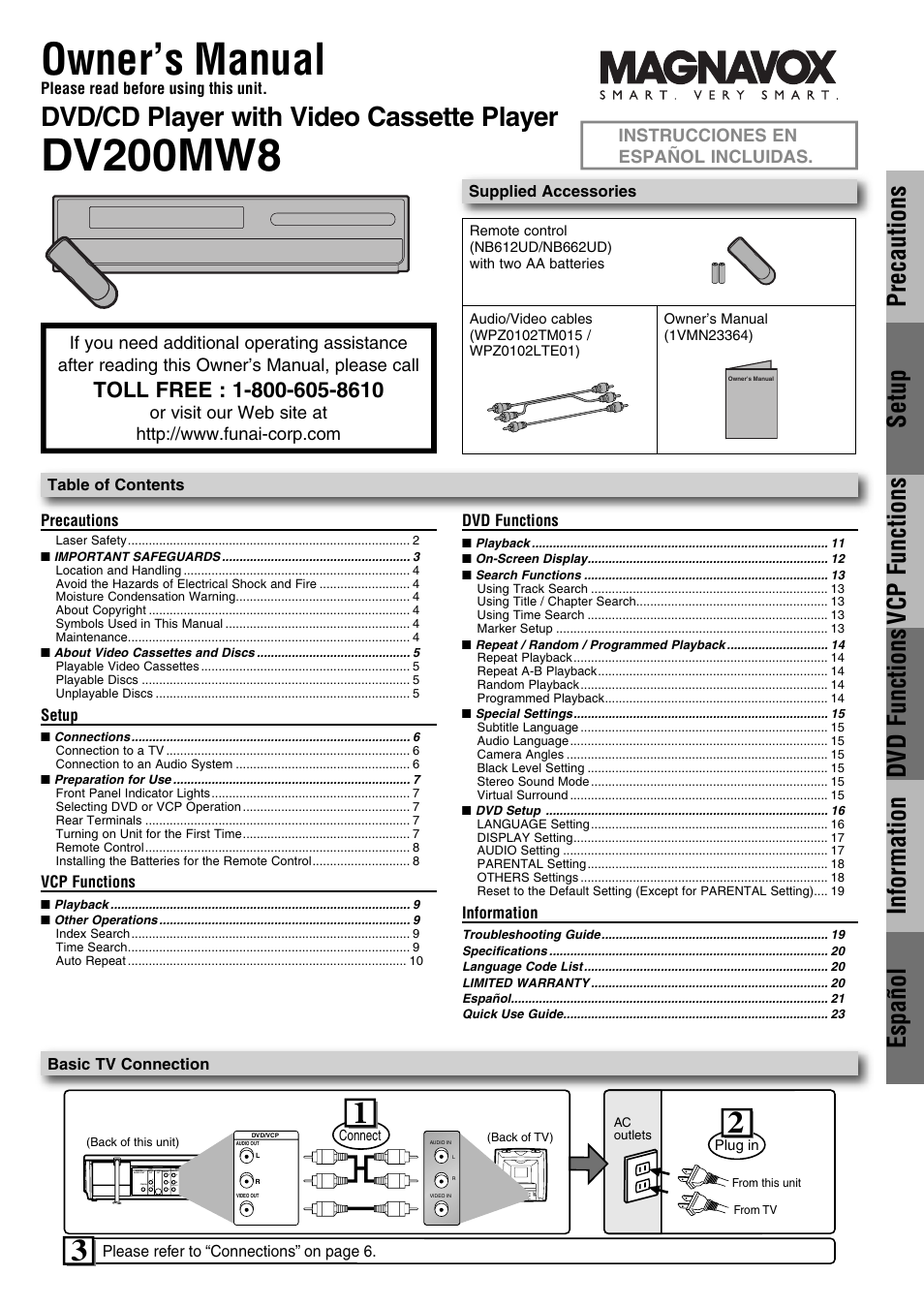 FUNAI DV200MW8 User Manual | 24 pages