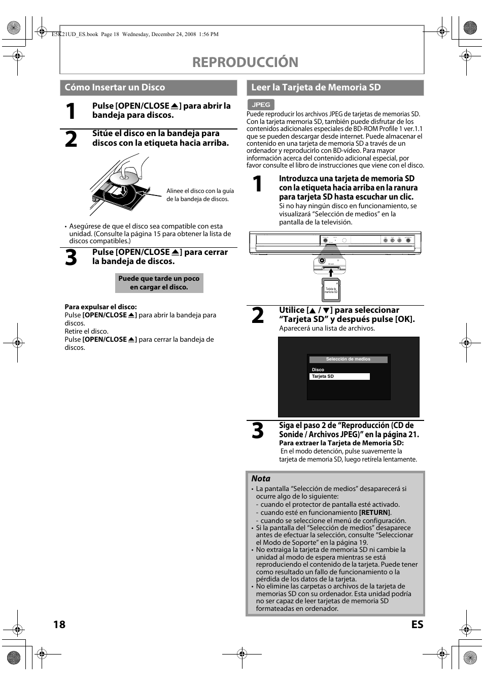 Reproducción, 18 es | FUNAI Blu-ray NB531MGX User Manual | Page 120 / 150