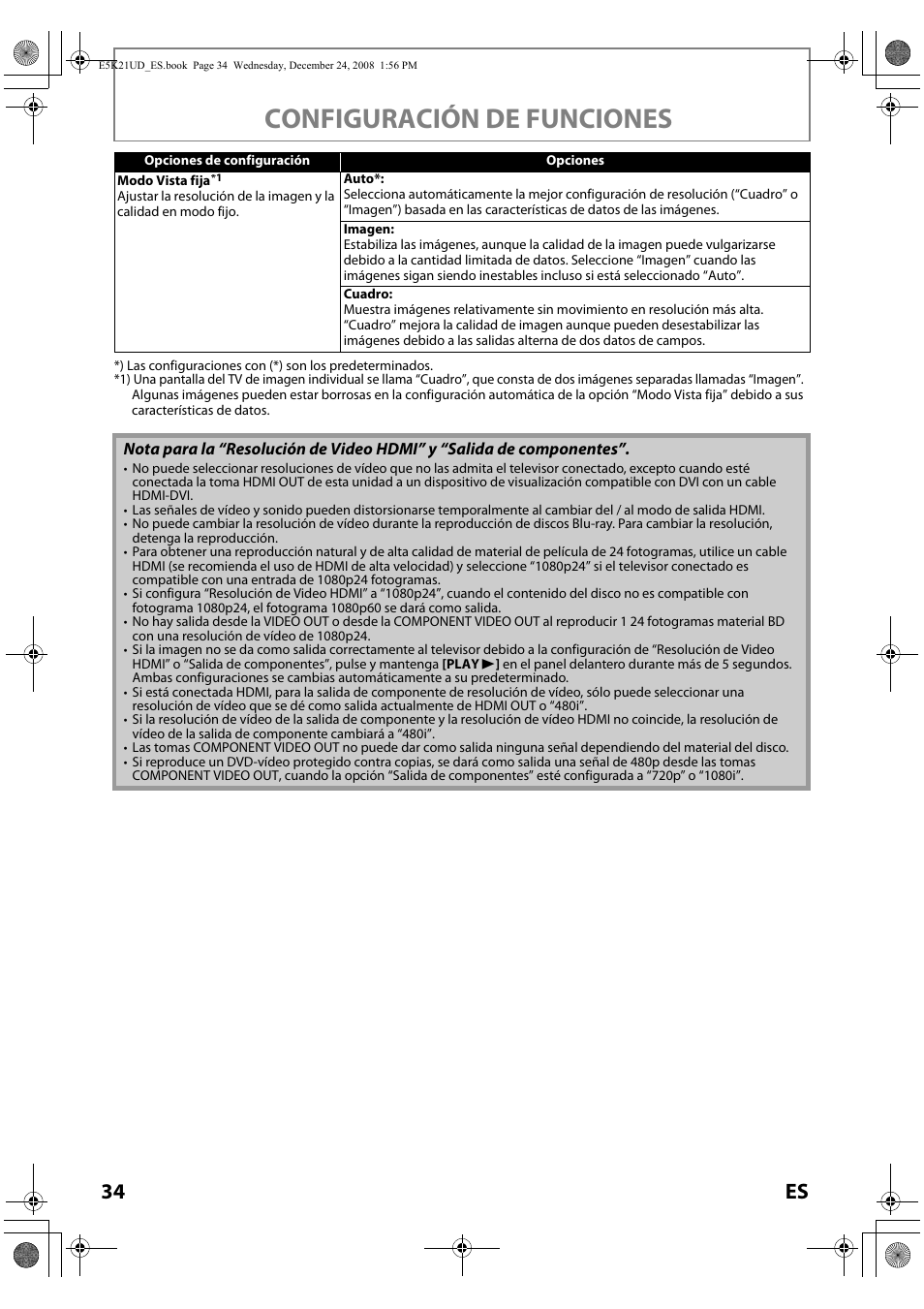 Configuración de funciones, 34 es | FUNAI Blu-ray NB531MGX User Manual | Page 136 / 150