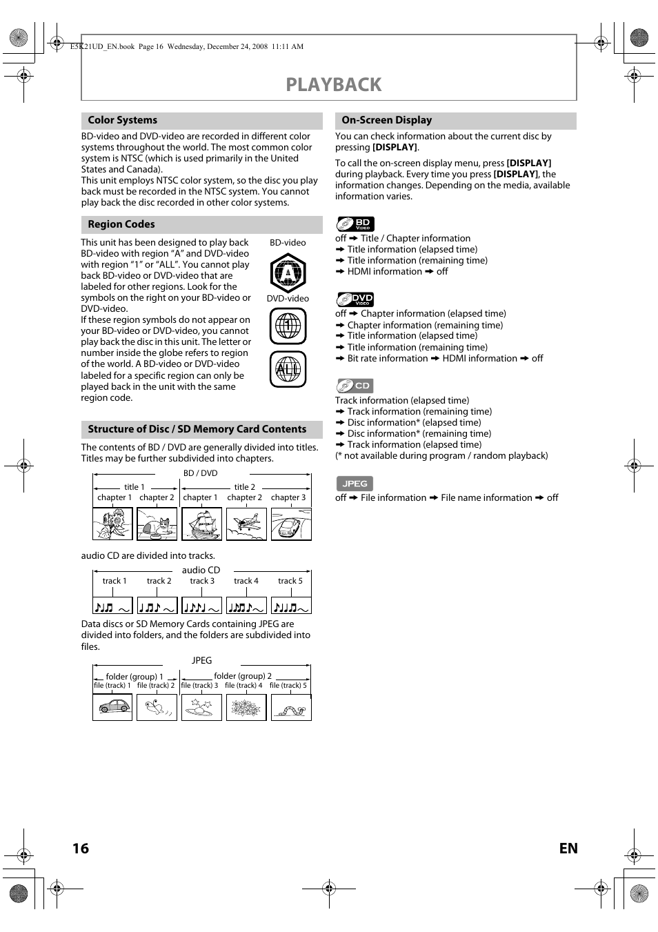 Playback, 16 en | FUNAI Blu-ray NB531MGX User Manual | Page 18 / 150