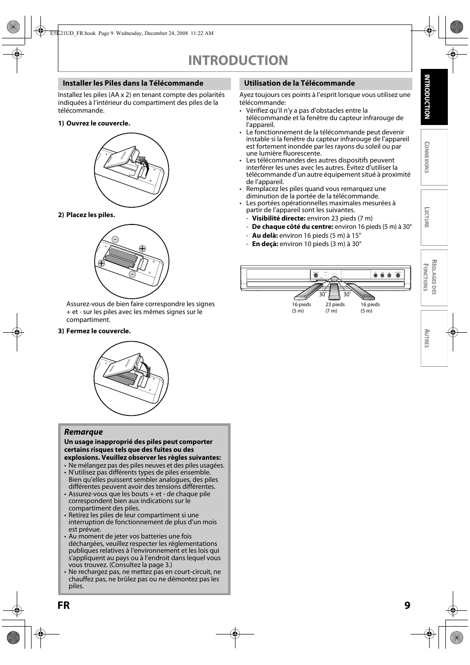 Introduction, Remarque | FUNAI Blu-ray NB531MGX User Manual | Page 61 / 150