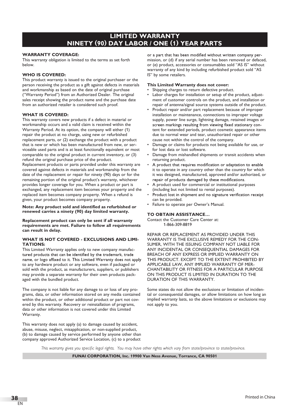 FUNAI LC320EMX User Manual | Page 38 / 114