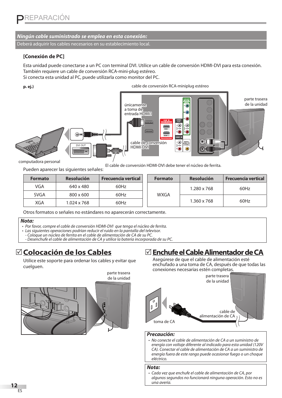 Reparación, Colocación de los cables, 5enchufe el cable alimentador de ca | FUNAI LC320EMX User Manual | Page 88 / 114