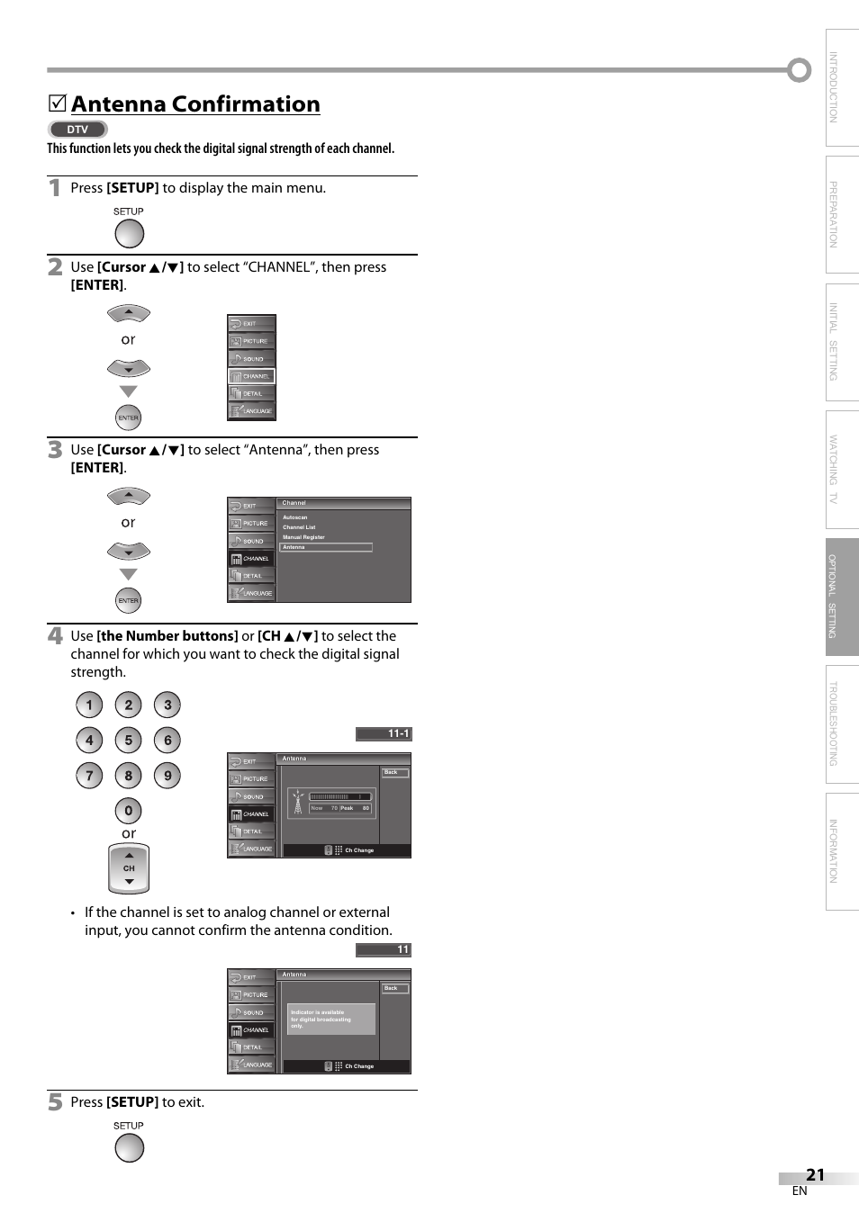 Antenna confirmation | FUNAI LC225SL9 User Manual | Page 21 / 76