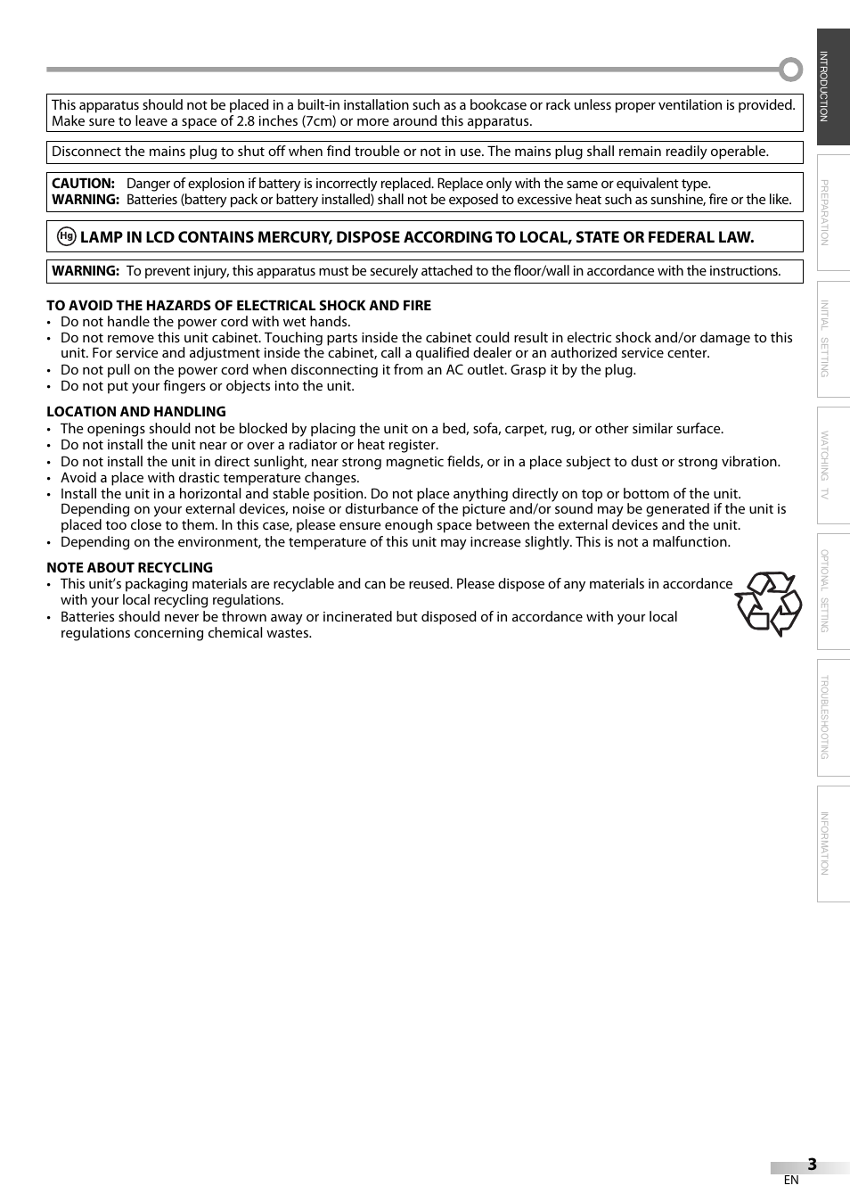 FUNAI LC225SL9 User Manual | Page 3 / 76