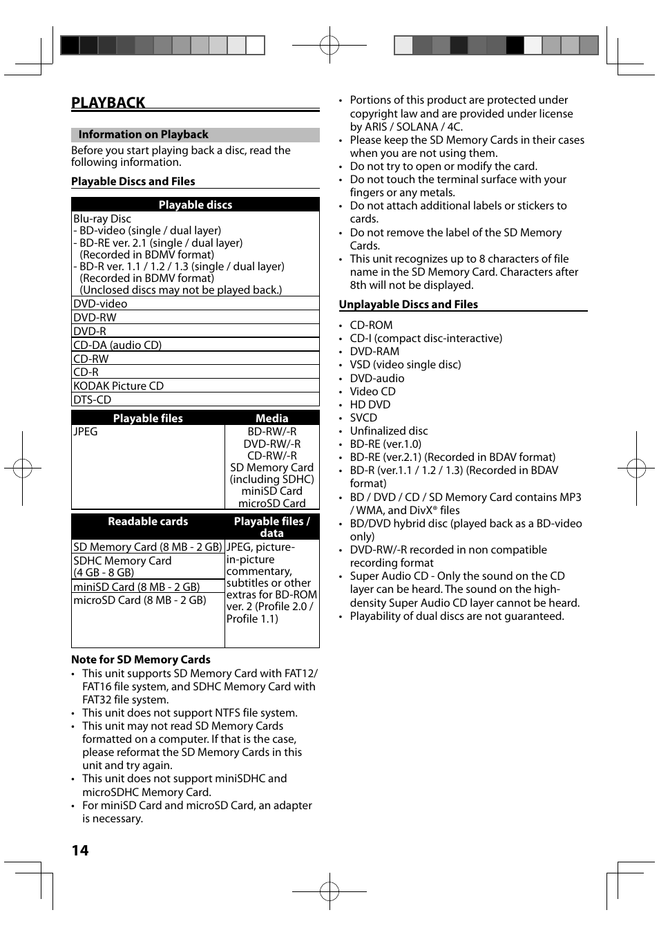 Playback, Information on playback, 14 playback | FUNAI MBP5120F/F7 User Manual | Page 14 / 48