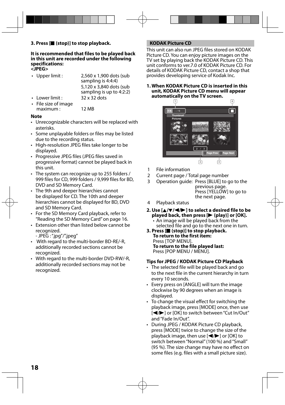 Kodak picture cd | FUNAI MBP5120F/F7 User Manual | Page 18 / 48