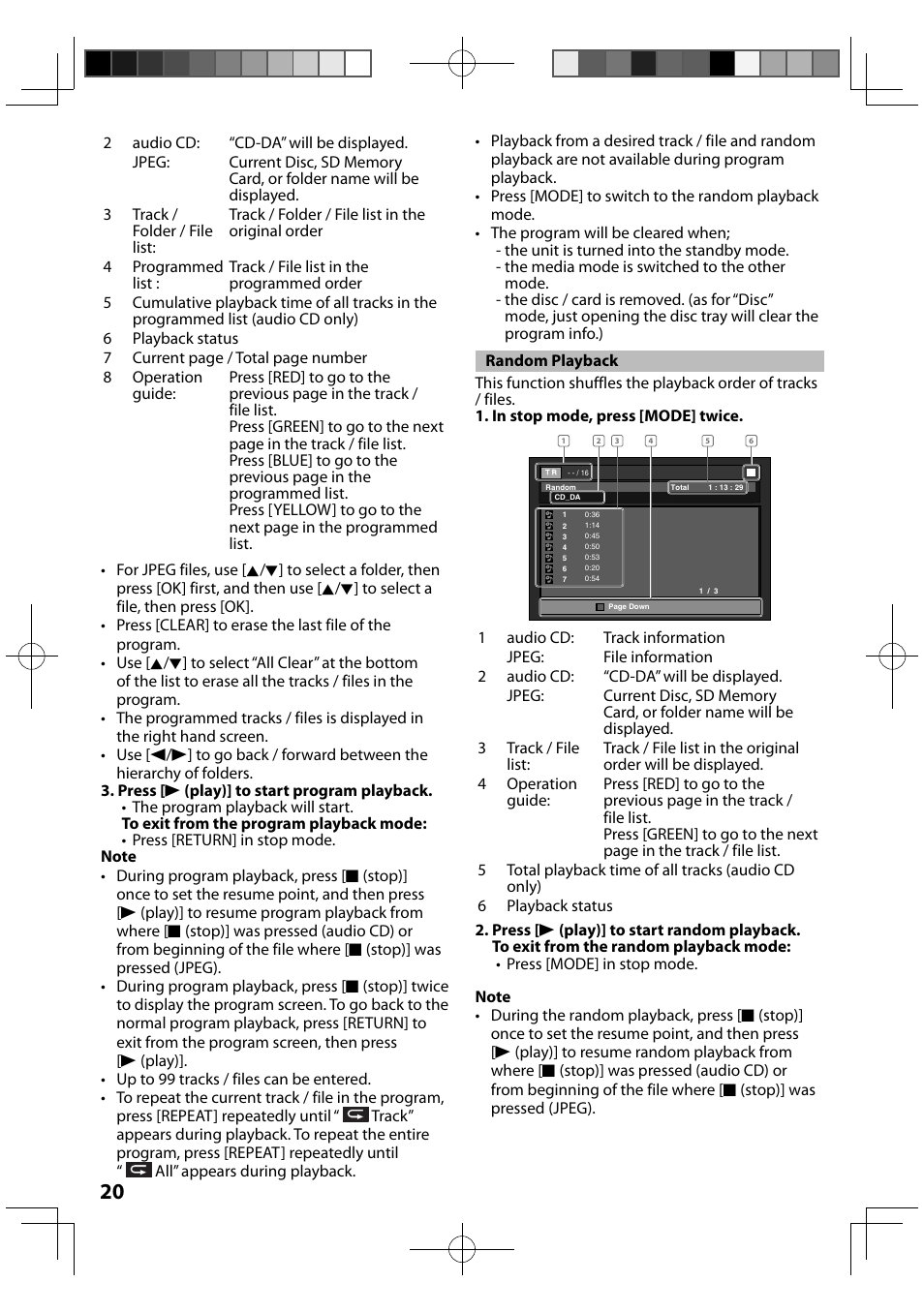 Random playback | FUNAI MBP5120F/F7 User Manual | Page 20 / 48