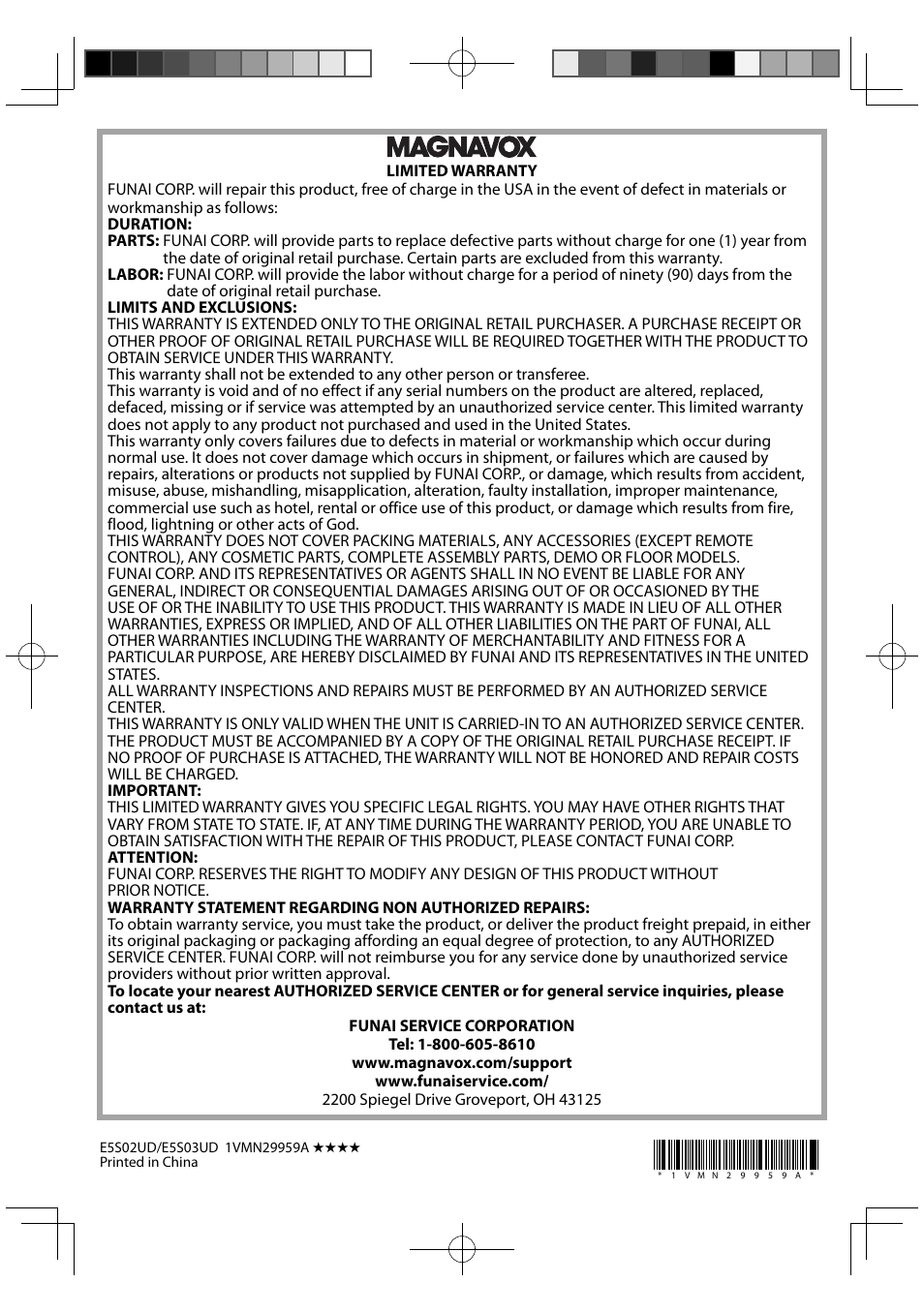 FUNAI MBP5120F/F7 User Manual | Page 48 / 48