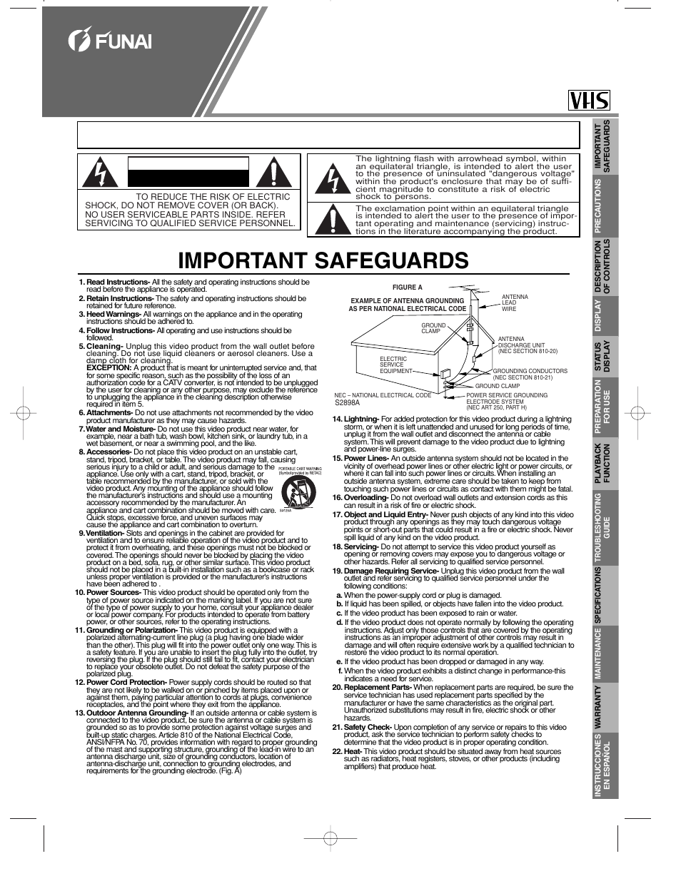 FUNAI MFV209C User Manual | 8 pages