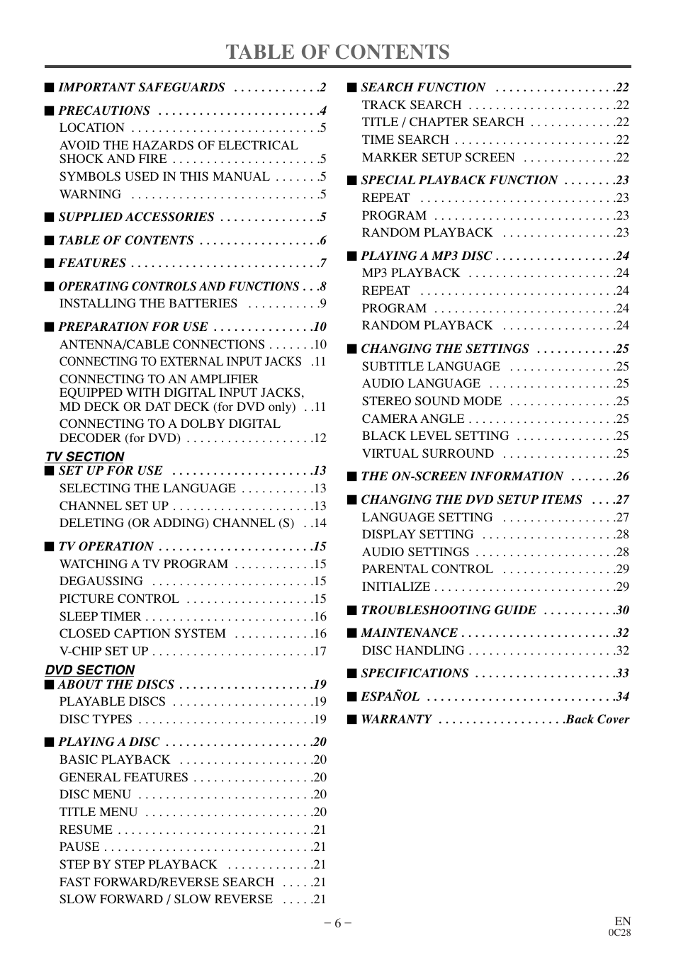 FUNAI MSD513E User Manual | Page 6 / 40