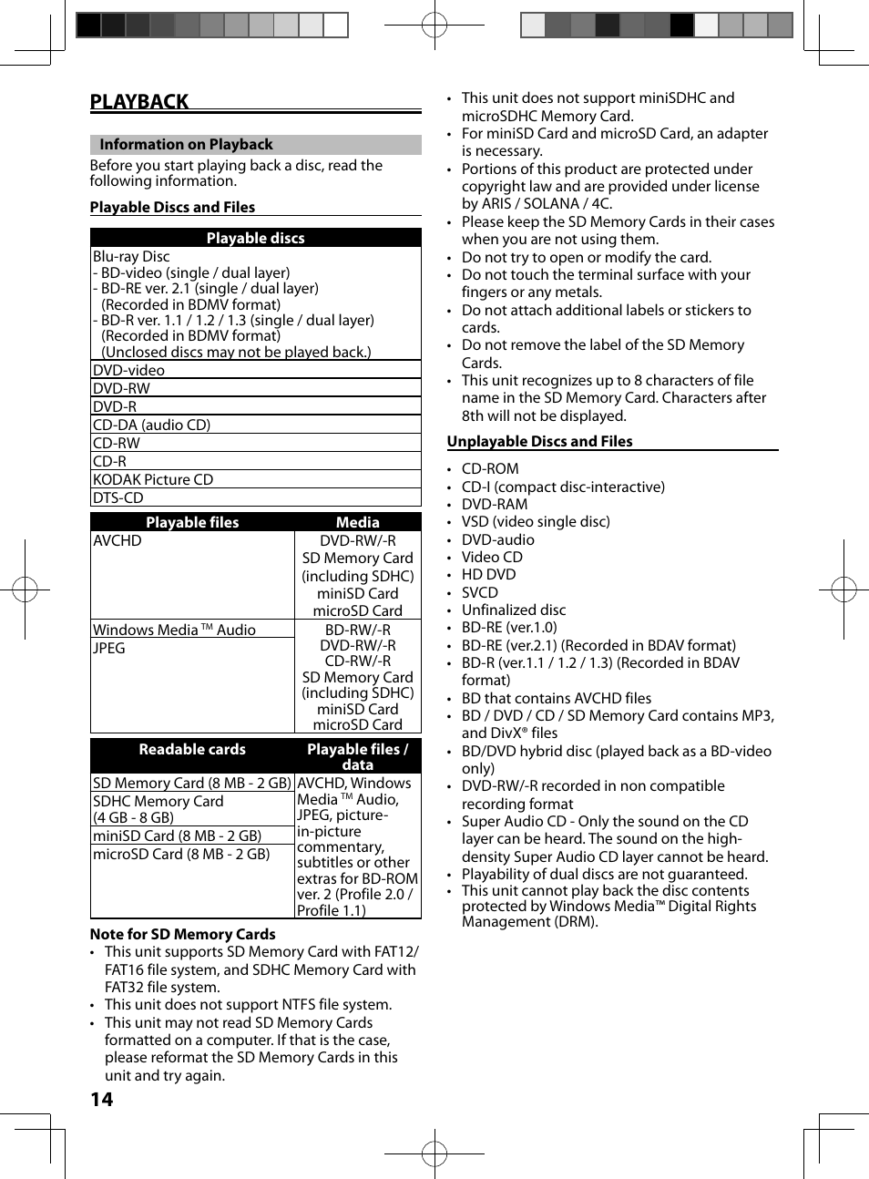 Playback, Information on playback, 14 playback | FUNAI MBP5130/F7 User Manual | Page 14 / 52