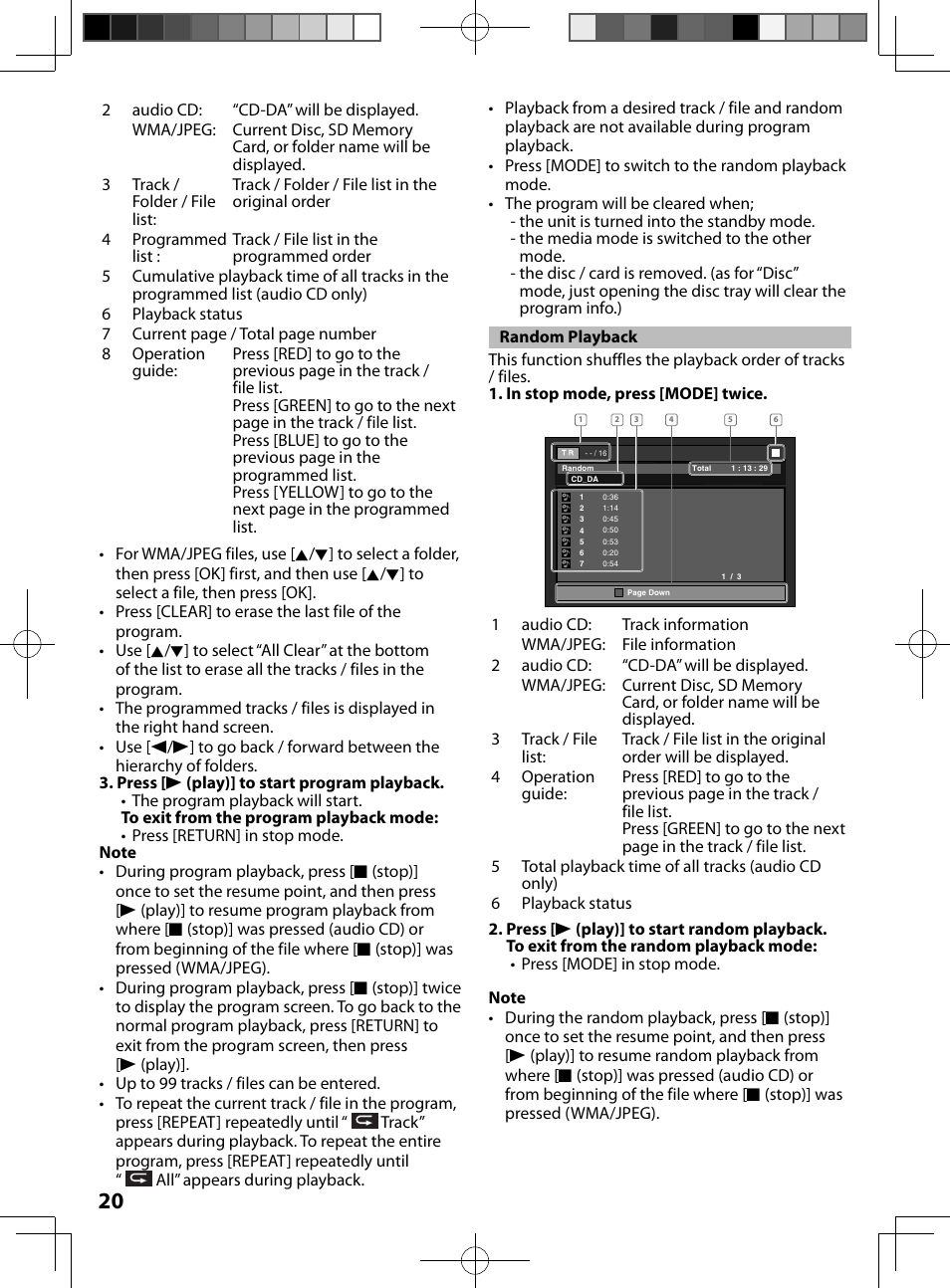 Random playback | FUNAI MBP5130/F7 User Manual | Page 20 / 52