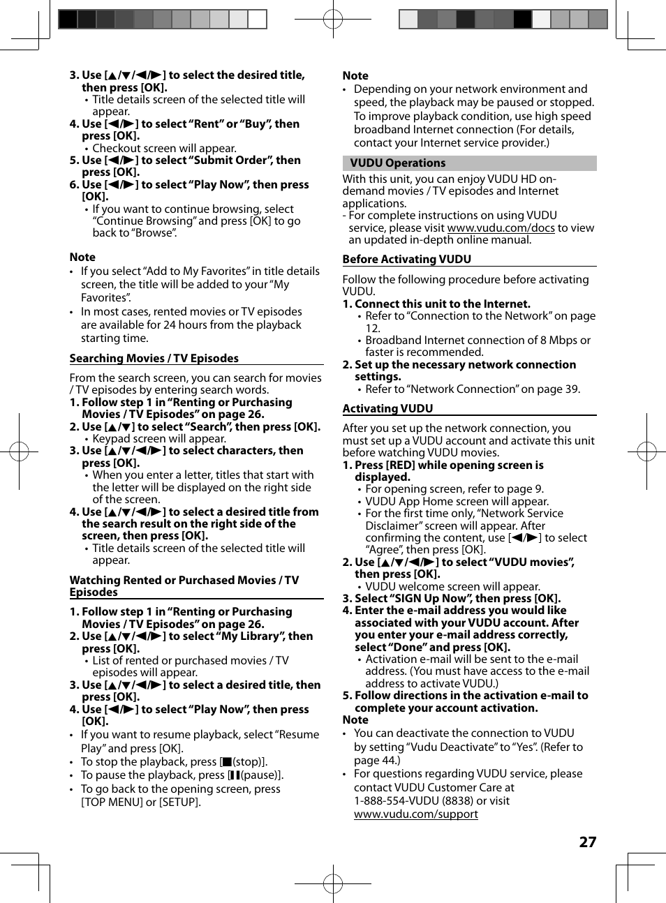 Vudu operations | FUNAI MBP5130/F7 User Manual | Page 27 / 52