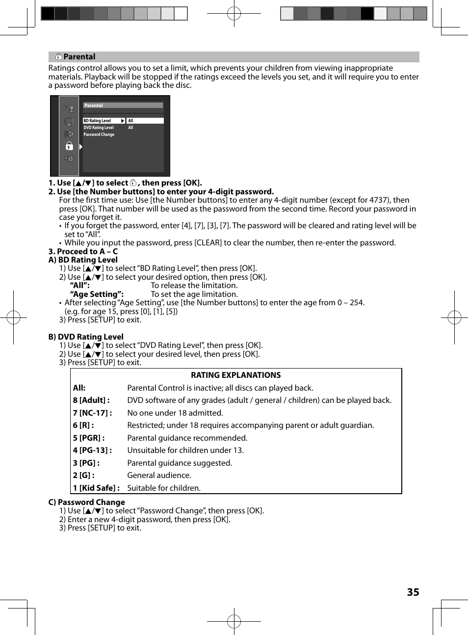 Parental | FUNAI MBP5130/F7 User Manual | Page 35 / 52