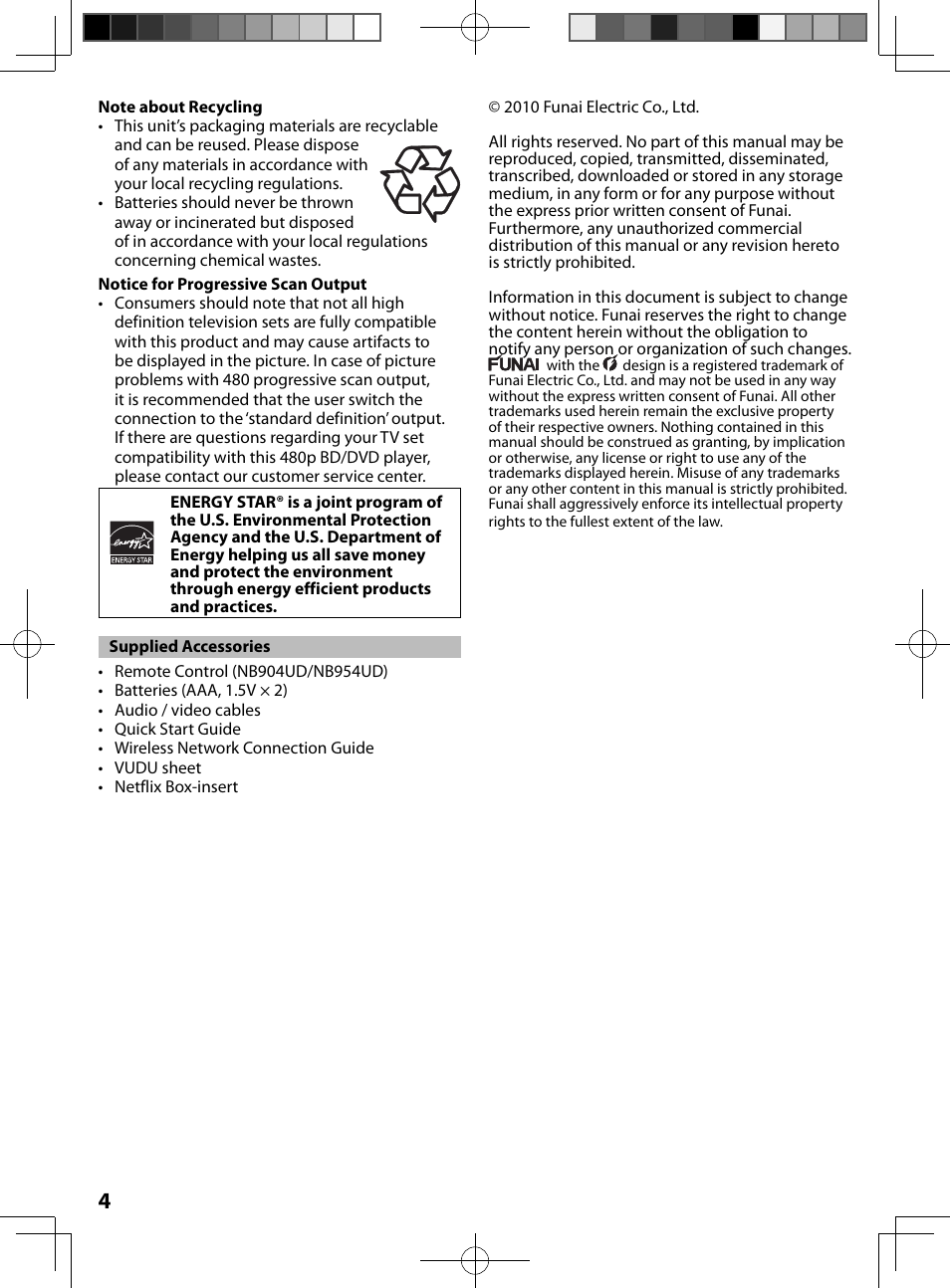 Supplied accessories | FUNAI MBP5130/F7 User Manual | Page 4 / 52