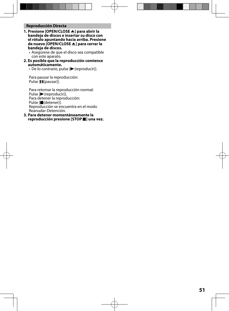 Reproducción directa | FUNAI MBP5130/F7 User Manual | Page 51 / 52