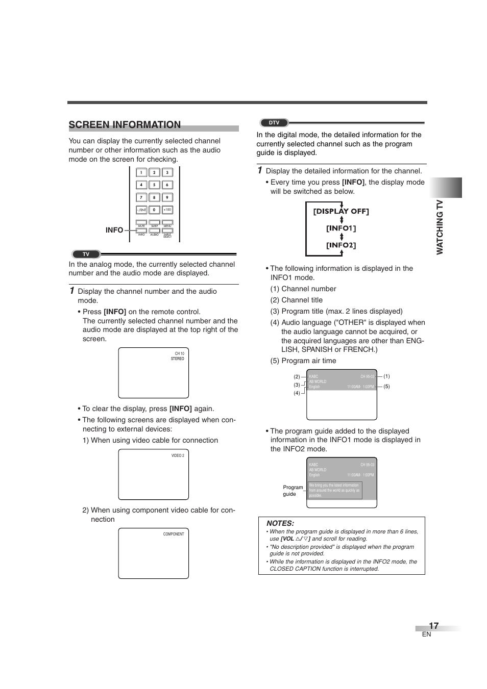 Screen information, Wa t ching tv | FUNAI IWT3206 User Manual | Page 17 / 76