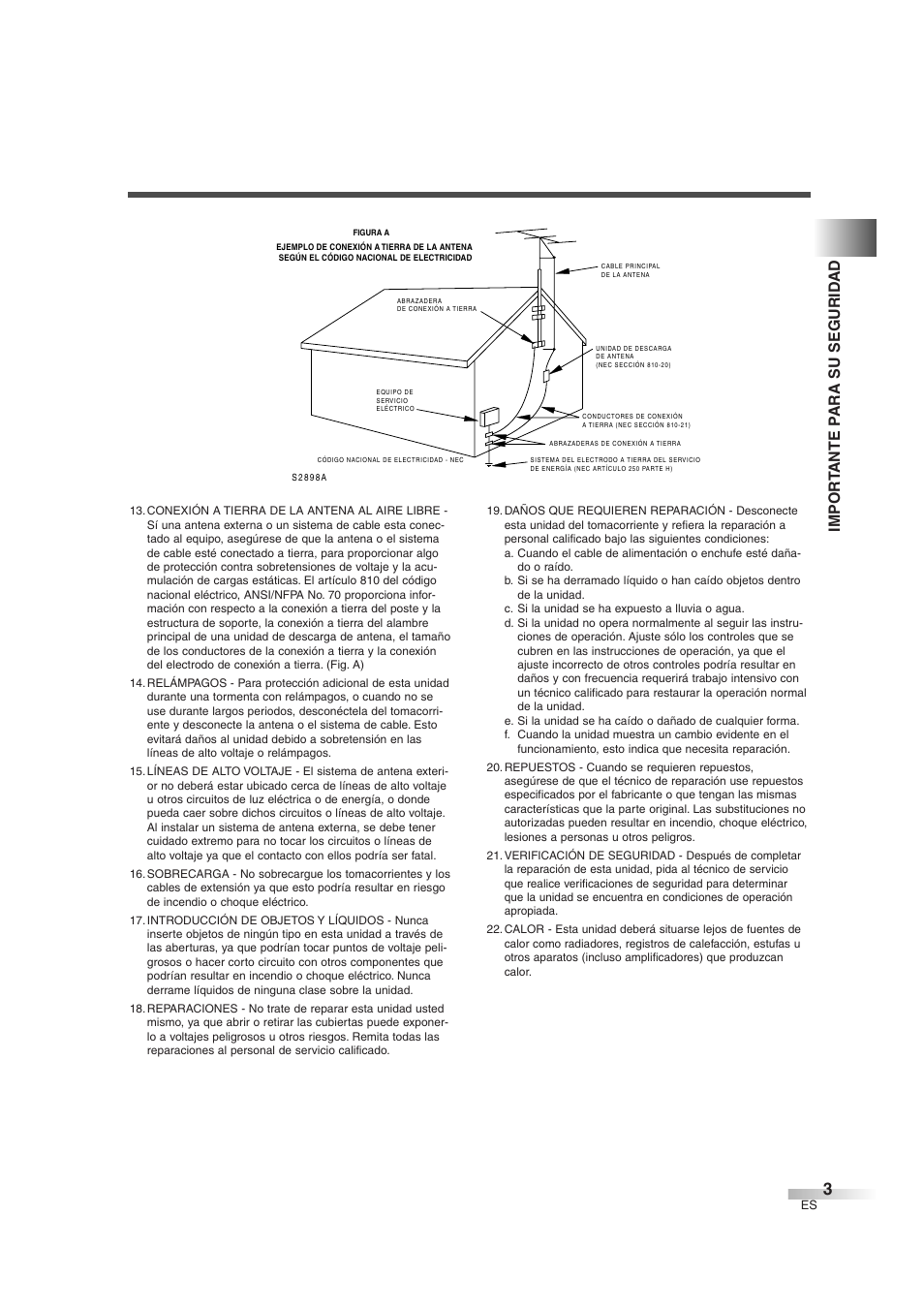 Impor t ante p ara su segurid ad | FUNAI IWT3206 User Manual | Page 41 / 76