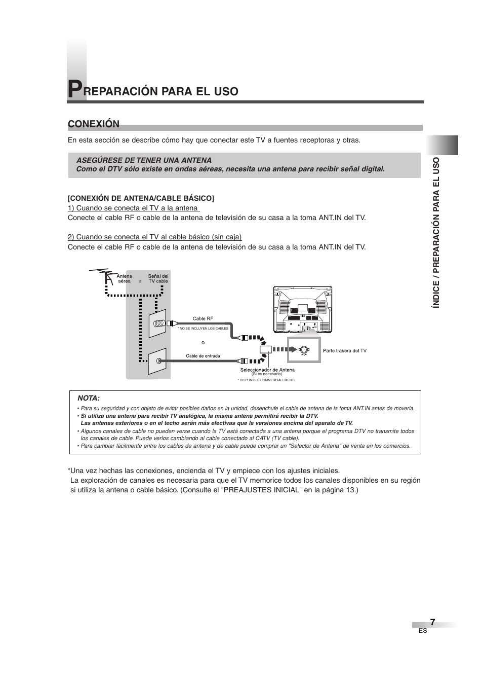 Reparación para el uso, Conexión | FUNAI IWT3206 User Manual | Page 45 / 76