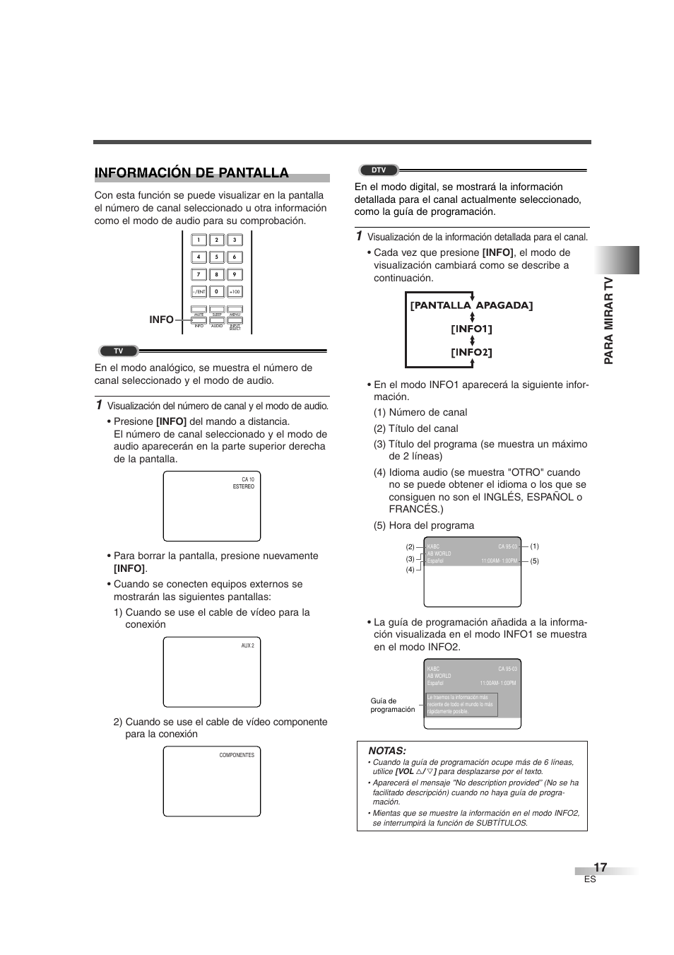 Información de pantalla, Para mirar tv | FUNAI IWT3206 User Manual | Page 55 / 76