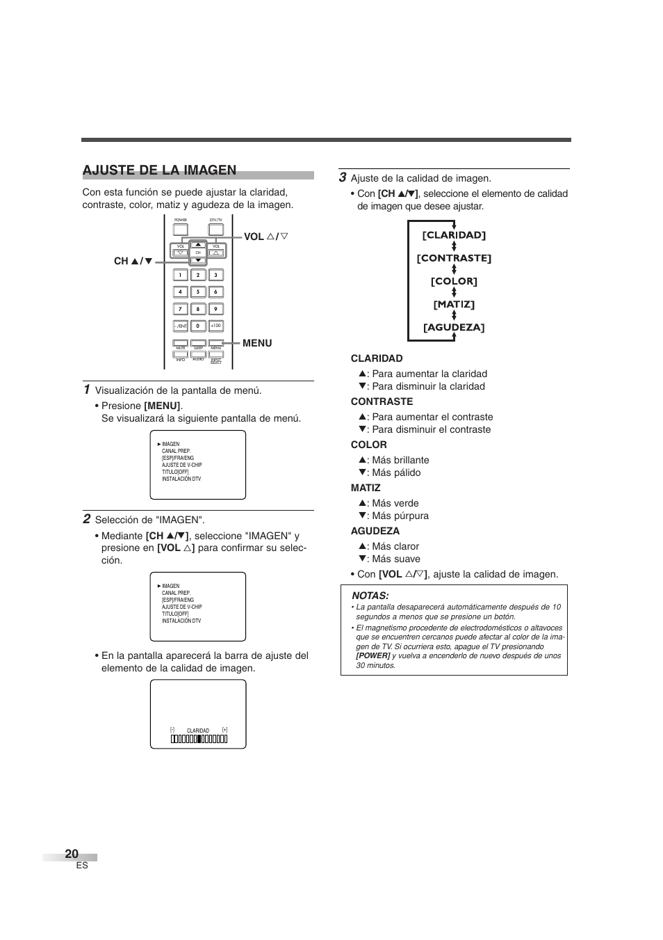 Ajuste de la imagen | FUNAI IWT3206 User Manual | Page 58 / 76