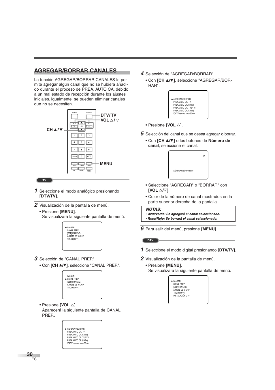 Agregar/borrar canales | FUNAI IWT3206 User Manual | Page 68 / 76