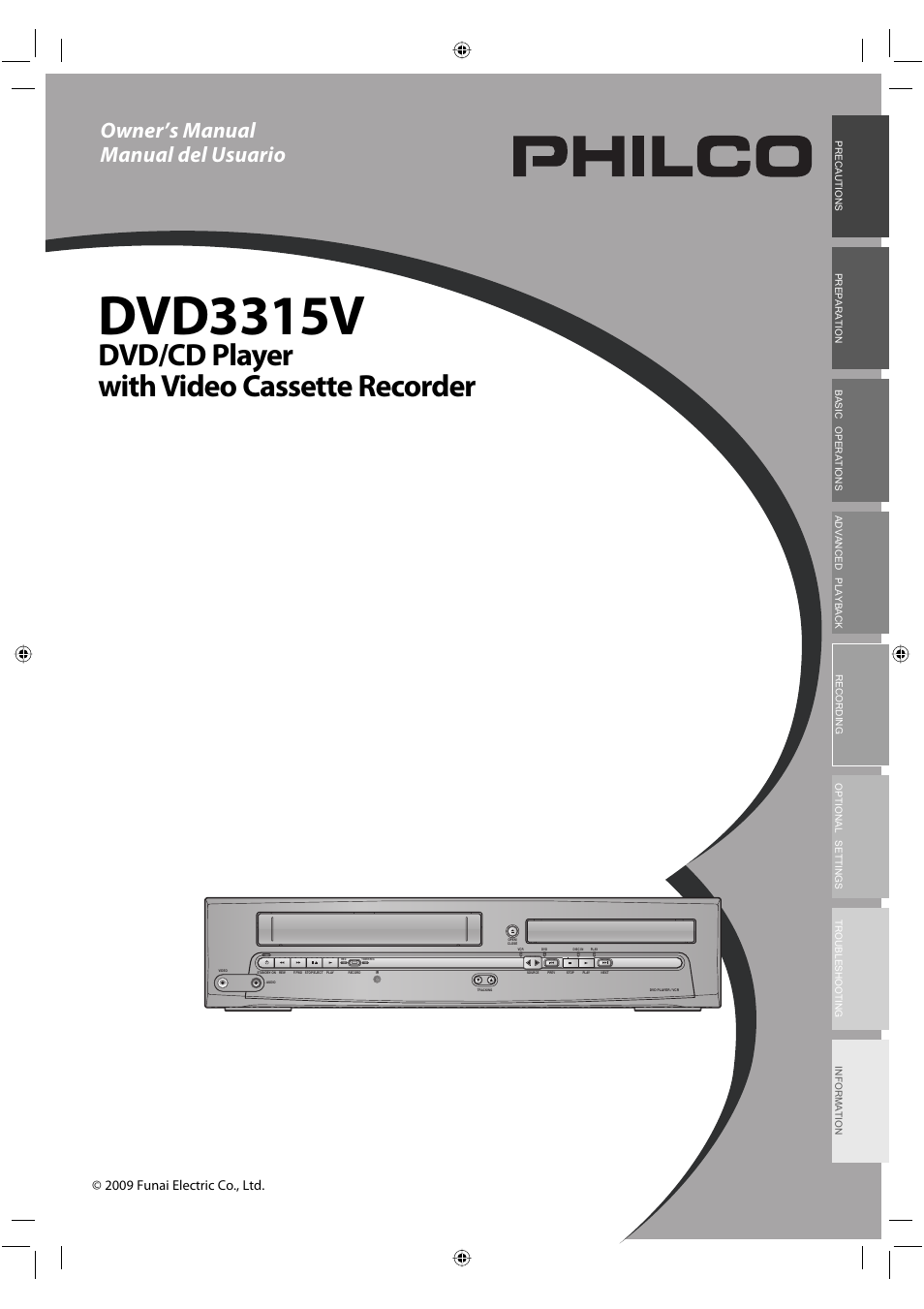 FUNAI DVD/CD Player with Video Cassette Recorder DVD3315V User Manual | 28 pages