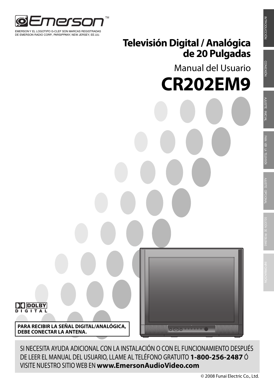 Cr202em9, Televisión digital / analógica de 20 pulgadas, Manual del usuario | FUNAI CR202EM9 User Manual | Page 27 / 52