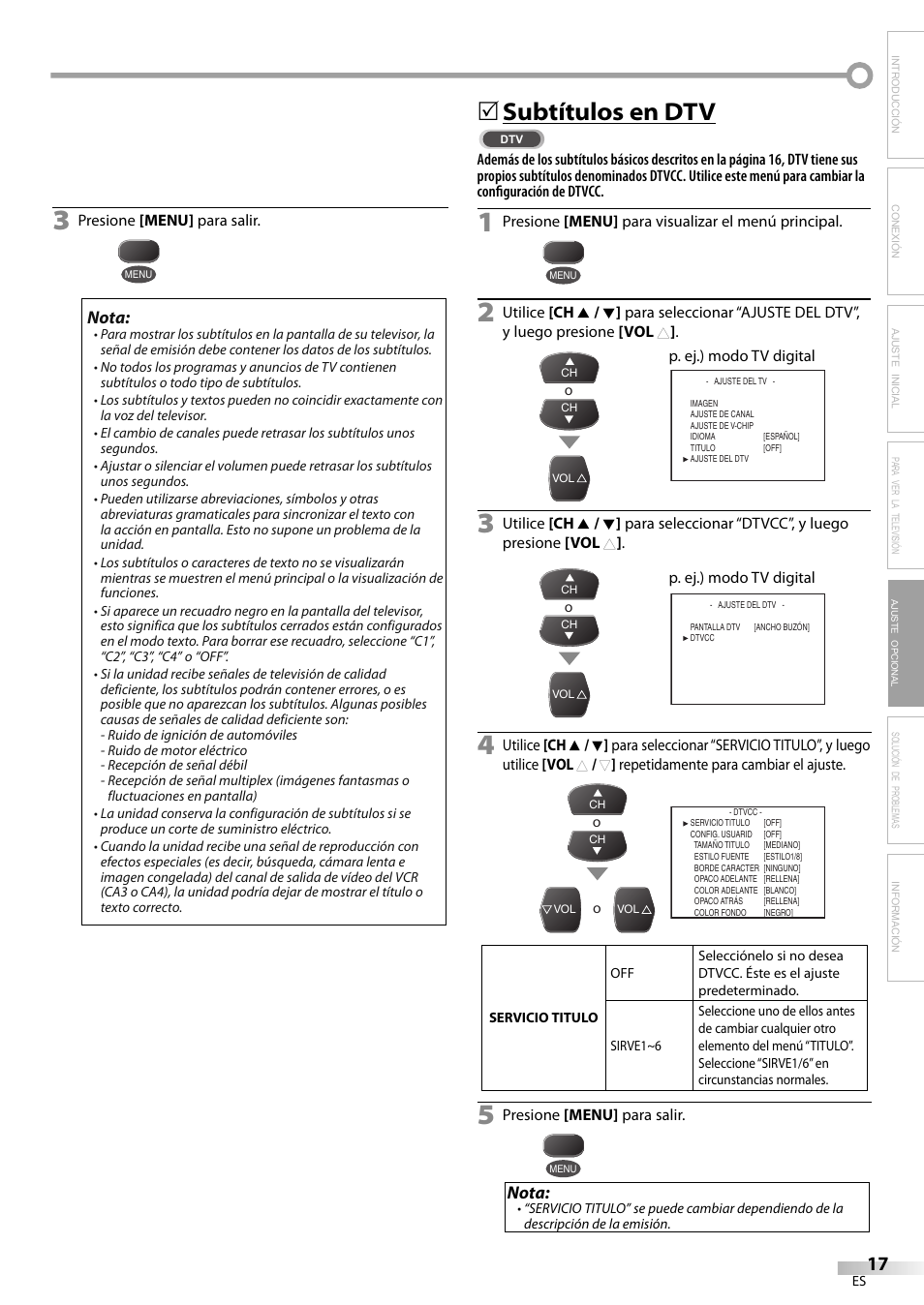 Subtítulos en dtv | FUNAI CR202EM9 User Manual | Page 43 / 52