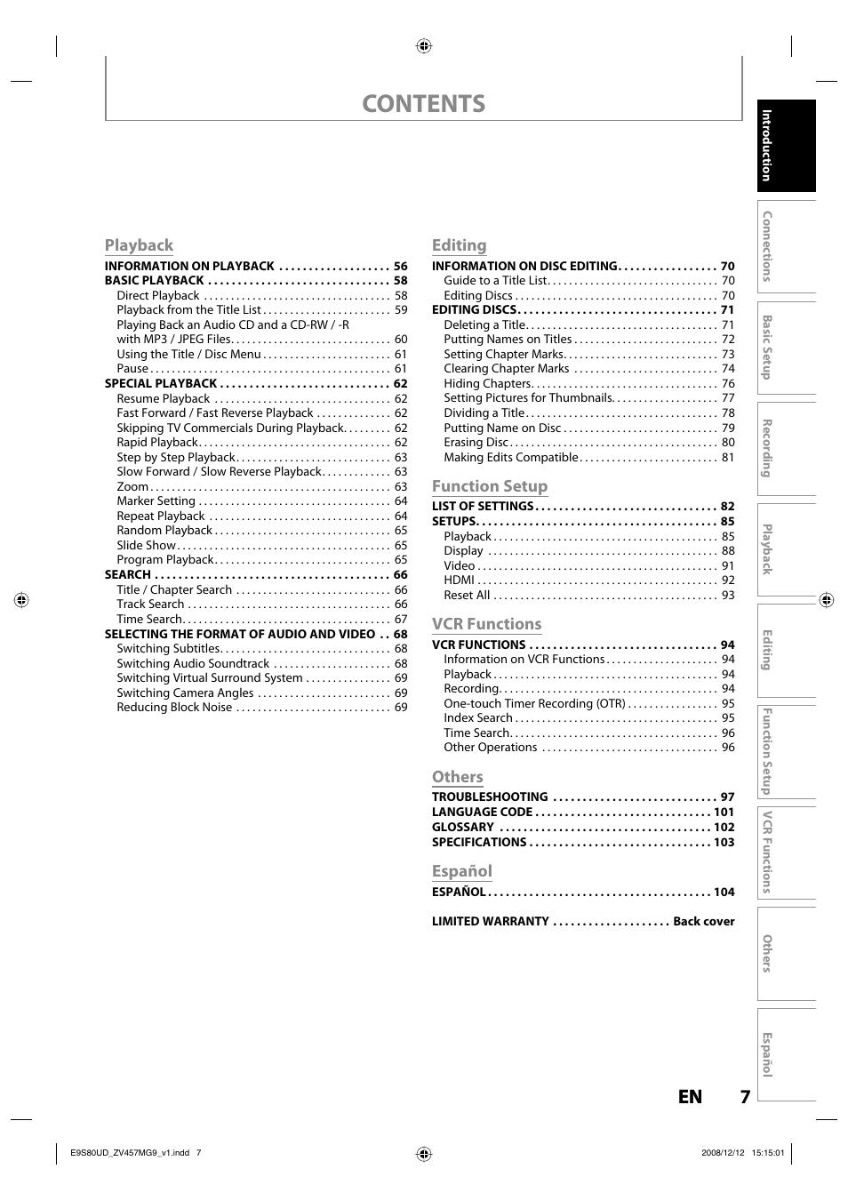 FUNAI ZV457MG9 A User Manual | Page 9 / 110