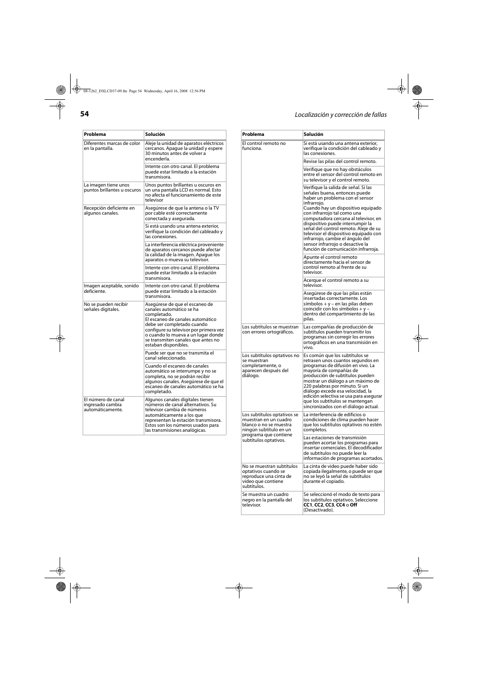 FUNAI DX-LCD37-09 User Manual | Page 54 / 64