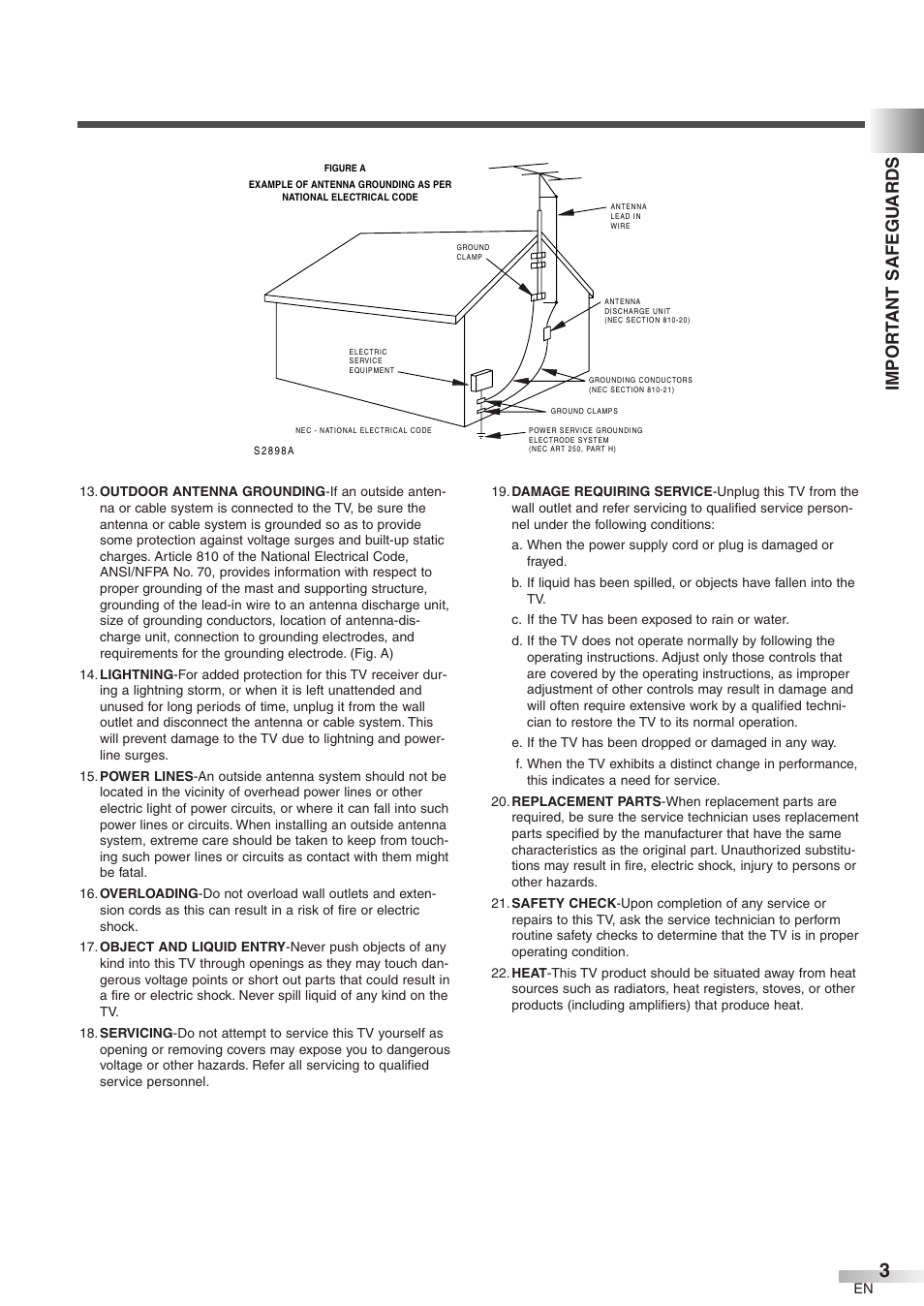 Impor t ant safegu ards | FUNAI CR320IL8 User Manual | Page 3 / 38