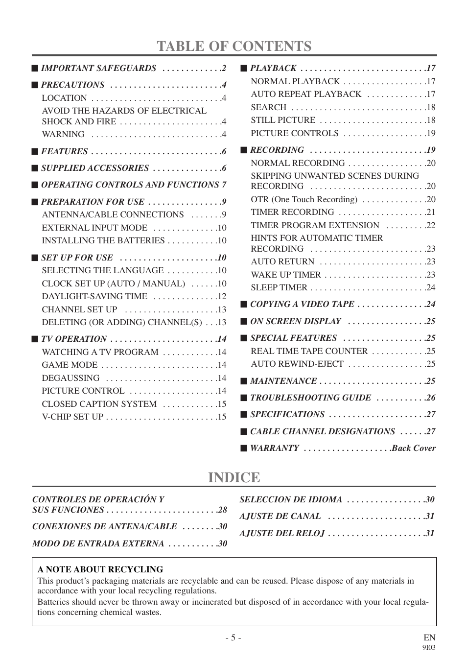 FUNAI EC313E User Manual | Page 5 / 32