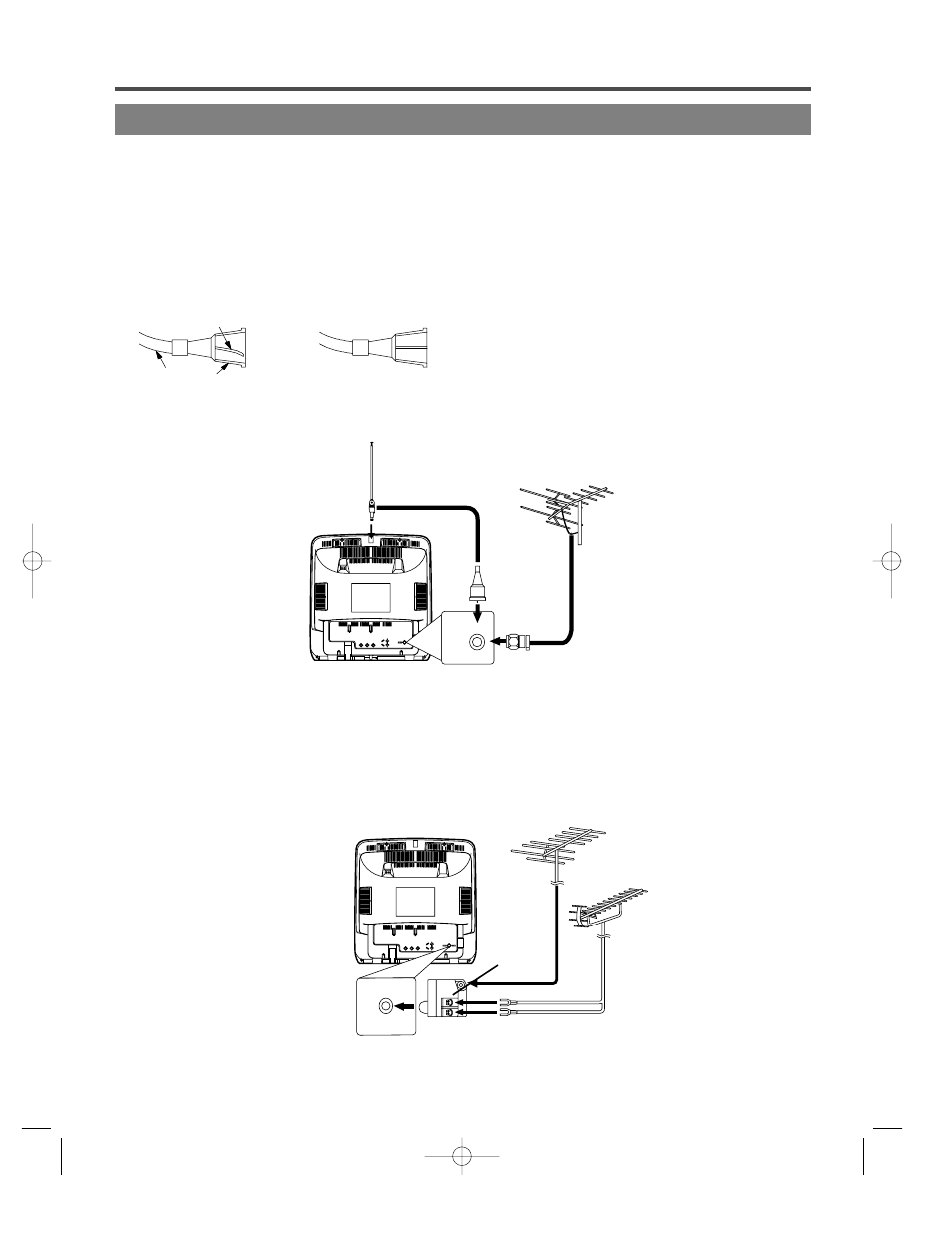 Preparation for use, Antenna/cable connections | FUNAI 6513DA User Manual | Page 10 / 44