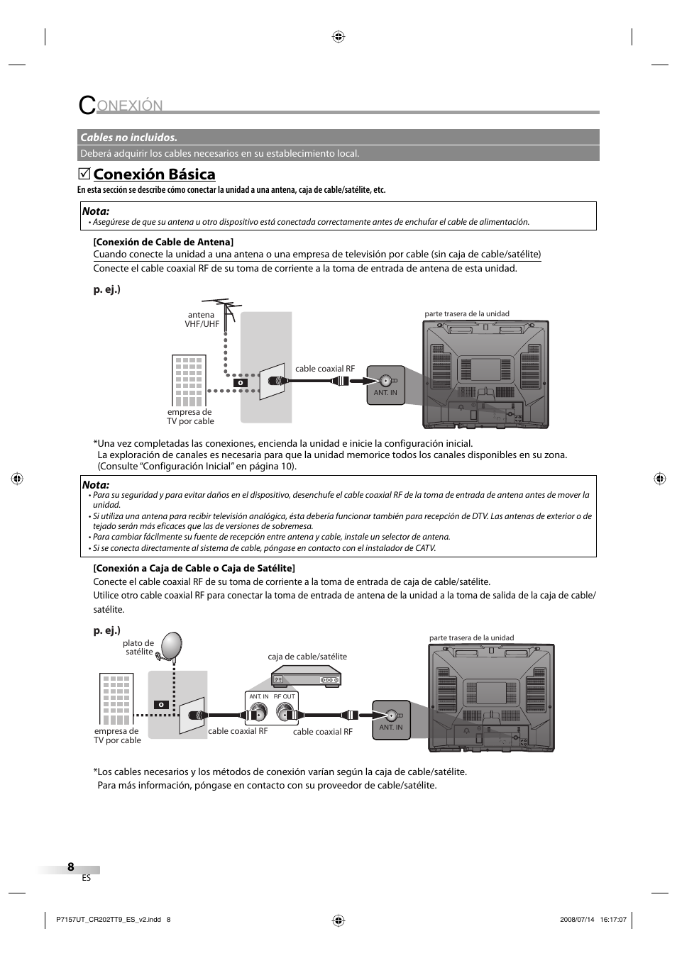 Onexión, Conexión básica | FUNAI CR202TT9 User Manual | Page 34 / 80