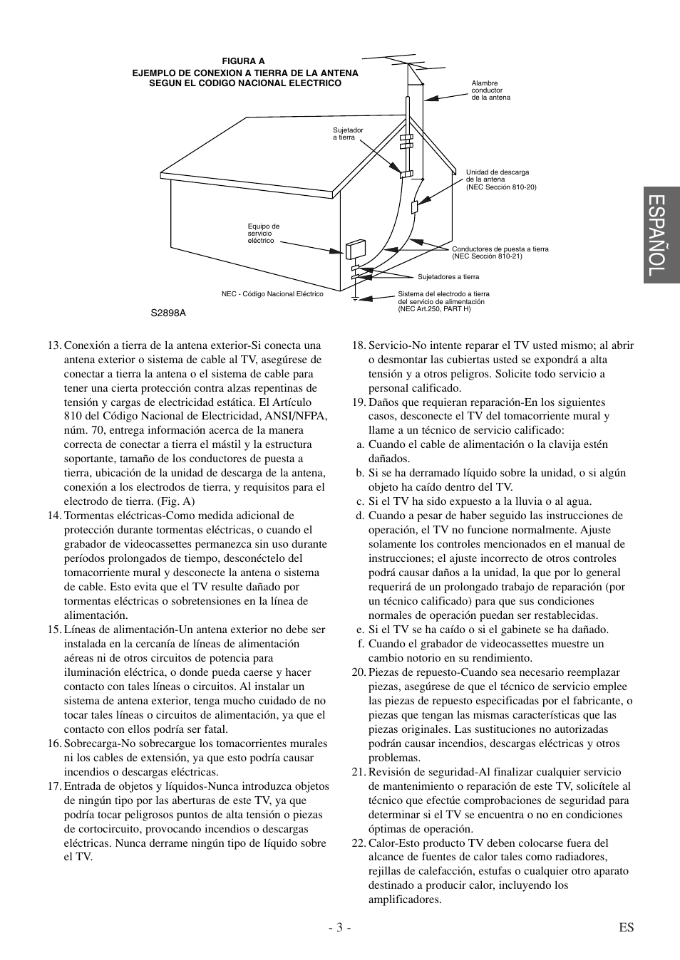 Esp añol | FUNAI F20LCTE-A User Manual | Page 19 / 48