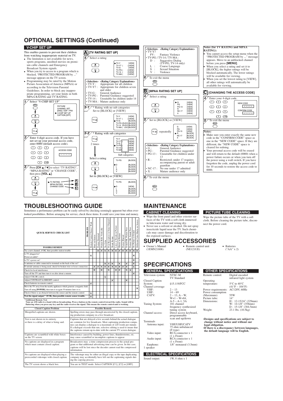 Supplied accessories | FUNAI MJ414FG User Manual | Page 4 / 4