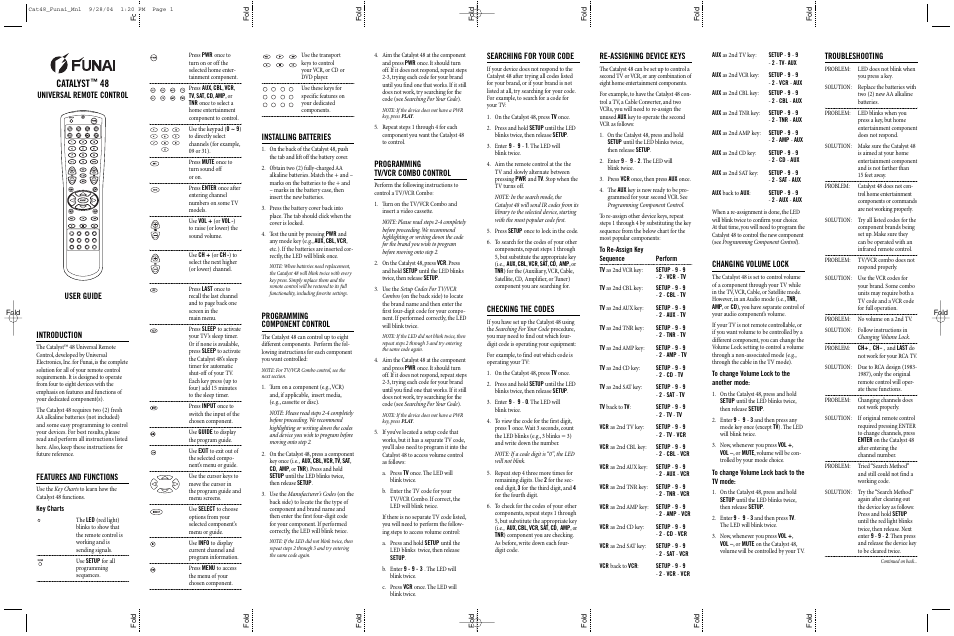 FUNAI Catalyst 48 User Manual | 2 pages