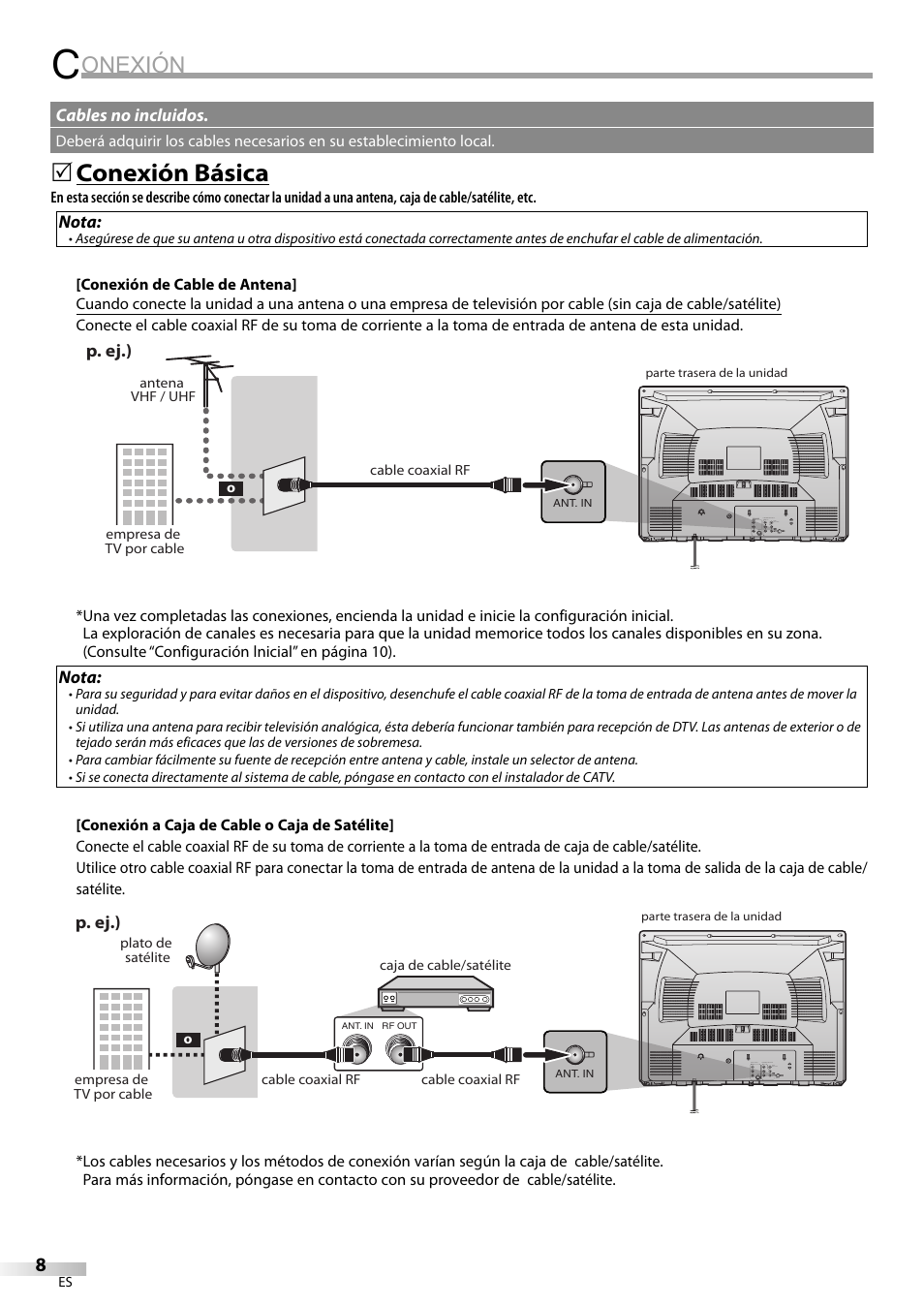 Onexión, Conexión básica | FUNAI CR320IL8 A User Manual | Page 34 / 52