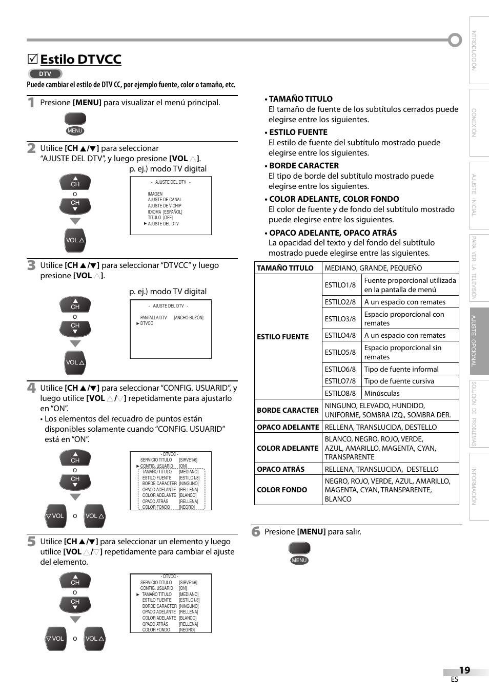 Estilo dtvcc | FUNAI CR320IL8 A User Manual | Page 45 / 52