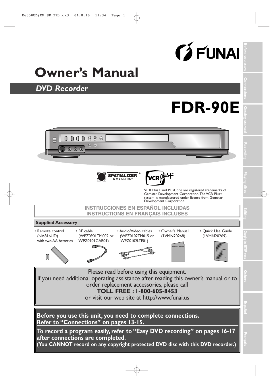 FUNAI FDR-90E User Manual | 108 pages