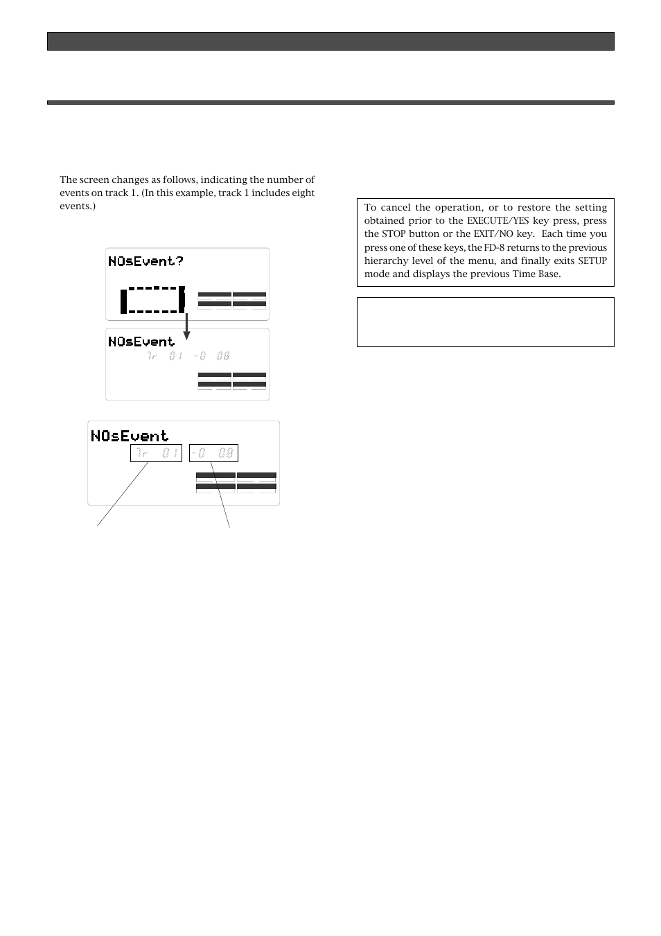 Checking the number of track events, Changing the initial setting (setup mode) | Fostex FD-8 User Manual | Page 113 / 121