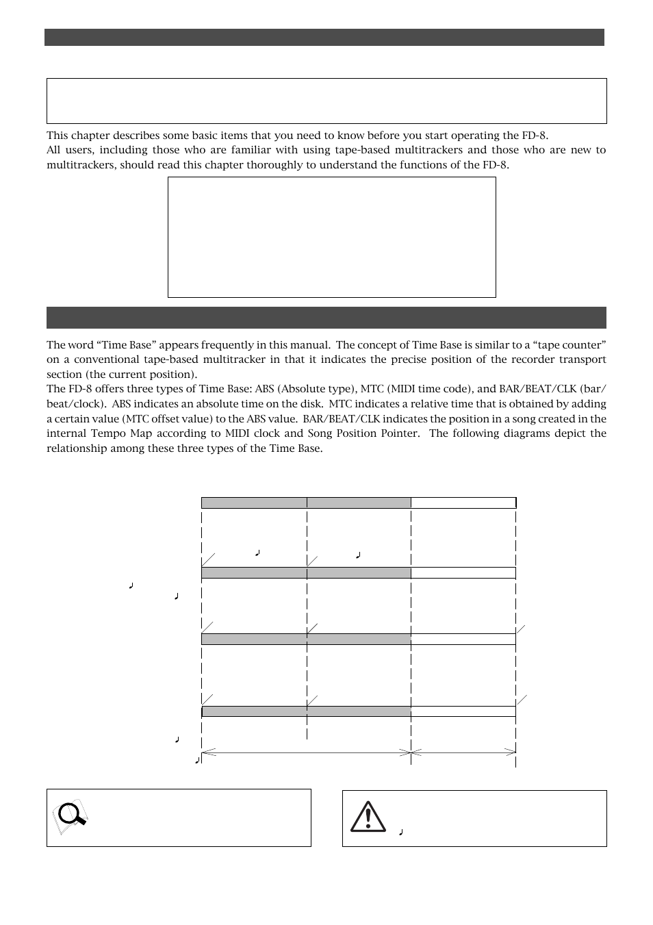 Time base, Before starting | Fostex FD-8 User Manual | Page 21 / 121