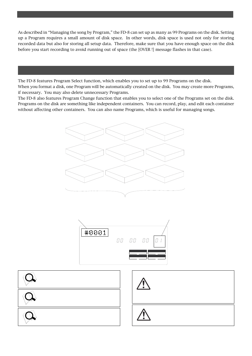 Managing songs by program change function, Before starting | Fostex FD-8 User Manual | Page 23 / 121