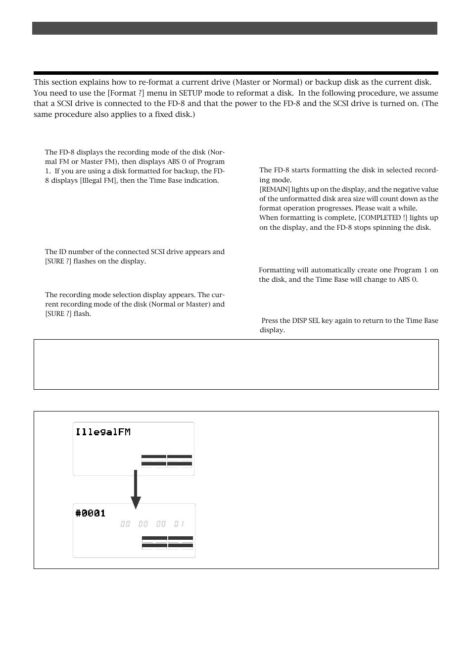 Re-formatting a formatted disk | Fostex FD-8 User Manual | Page 30 / 121