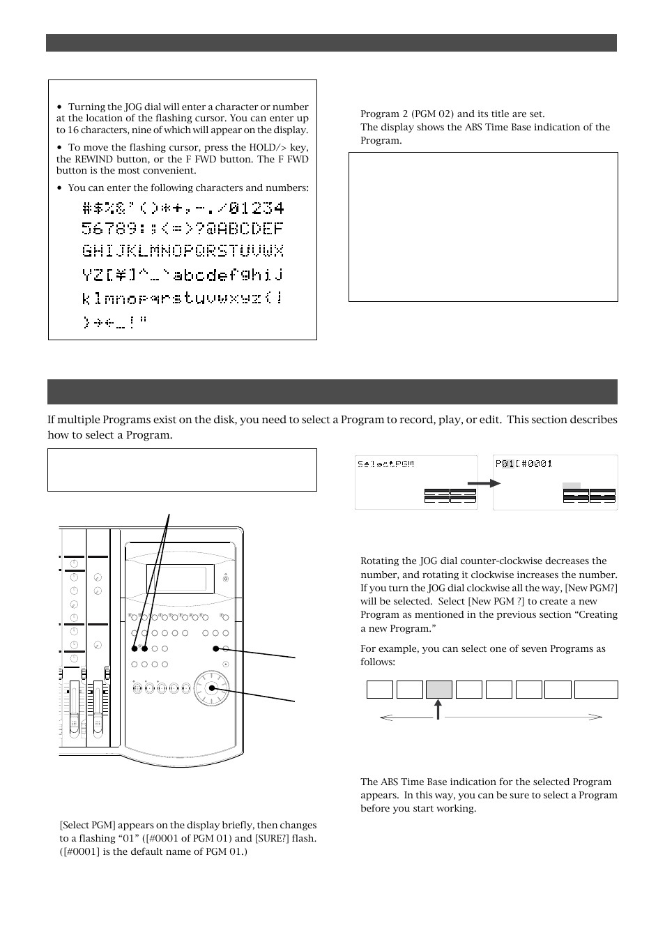 Using a program change function, Important, Handling programs | Press the execute/yes key | Fostex FD-8 User Manual | Page 34 / 121